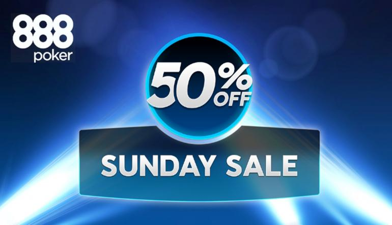 50% Off -- Sunday Sale Tournaments Return to 888poker on 9/18