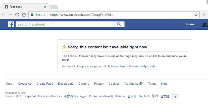 Facebook Removes Doug Polk's Content