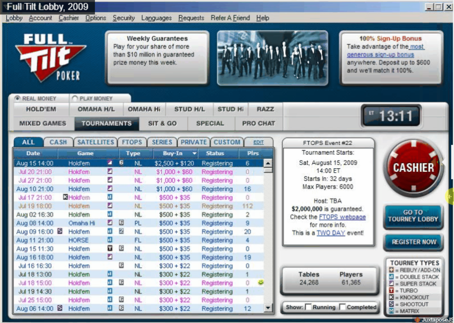 Mega FULL TILT POKER desenvolvida por Designers de Games - Design Culture