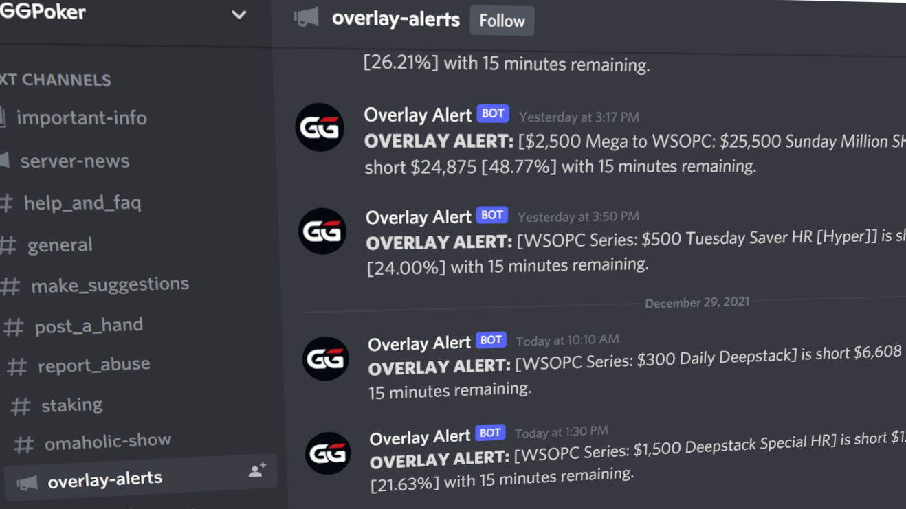 GGPoker's Overlay Bot Adds Value to Discord Server