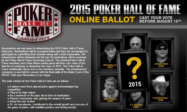 Cast Your Ballot for The Poker Hall of Fame