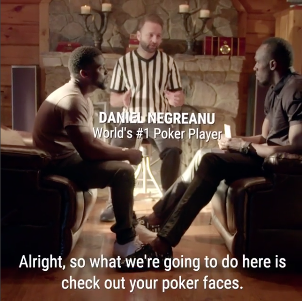 Check Out The Poker Faces of Kevin Hart & Usain Bolt