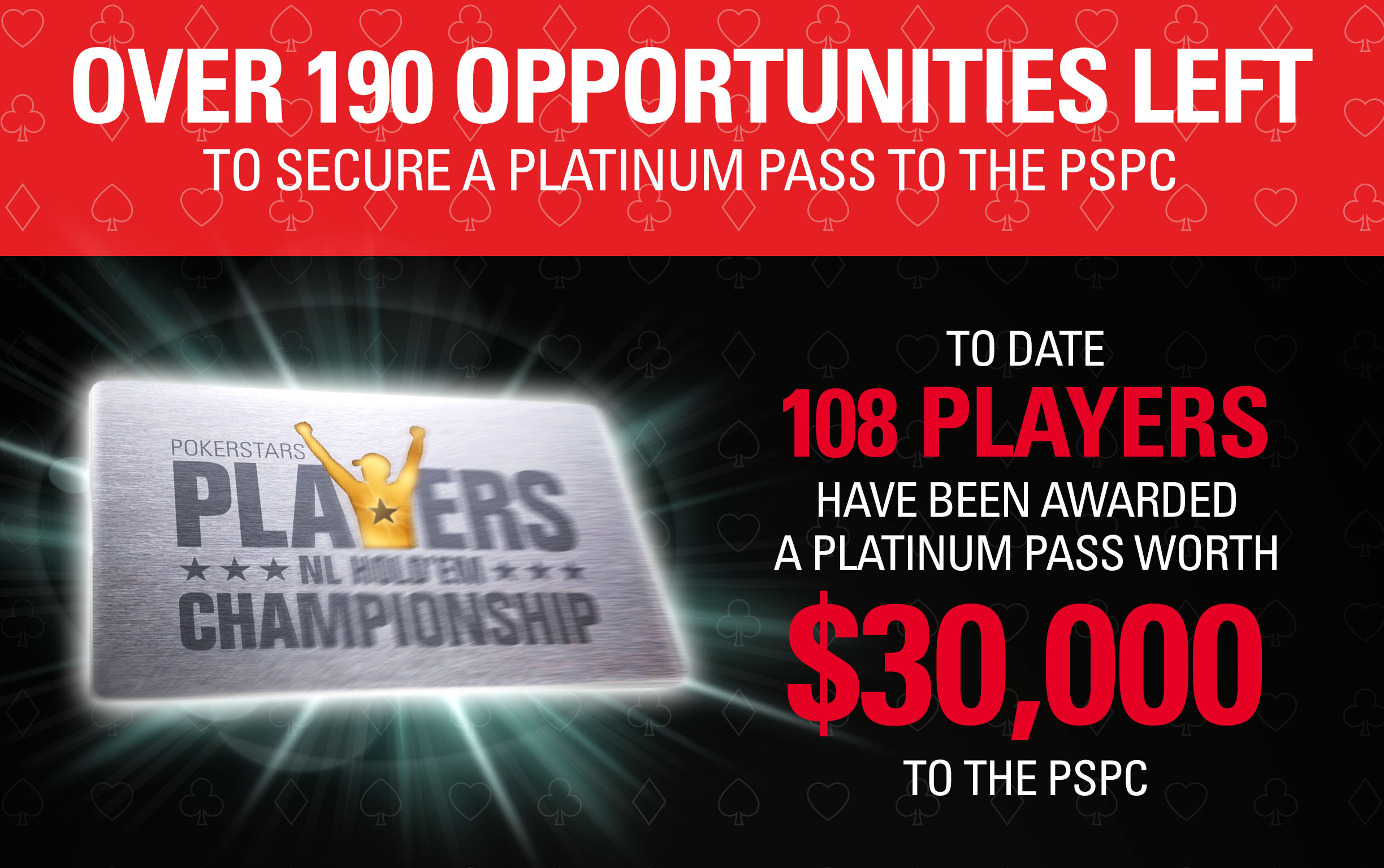 So Far 108 Players Have Won A $30,000 Platinum Pass