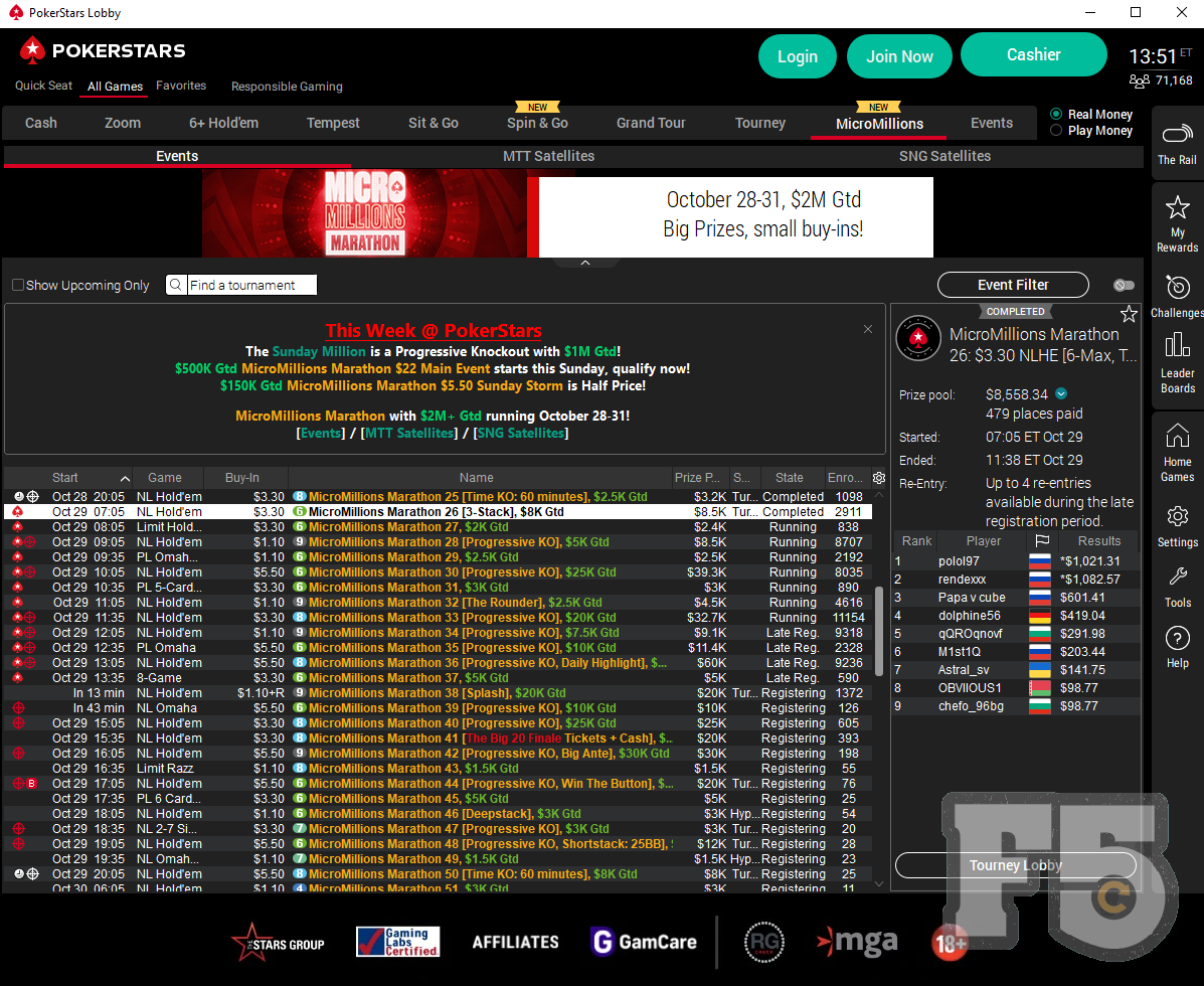 PokerStars Schedules Marathon Edition of MicroMillions