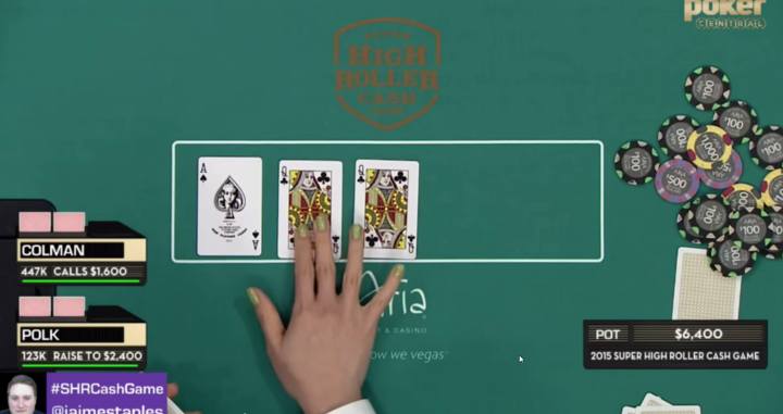 Two Queens of Clubs Flop at High Roller Cash Game