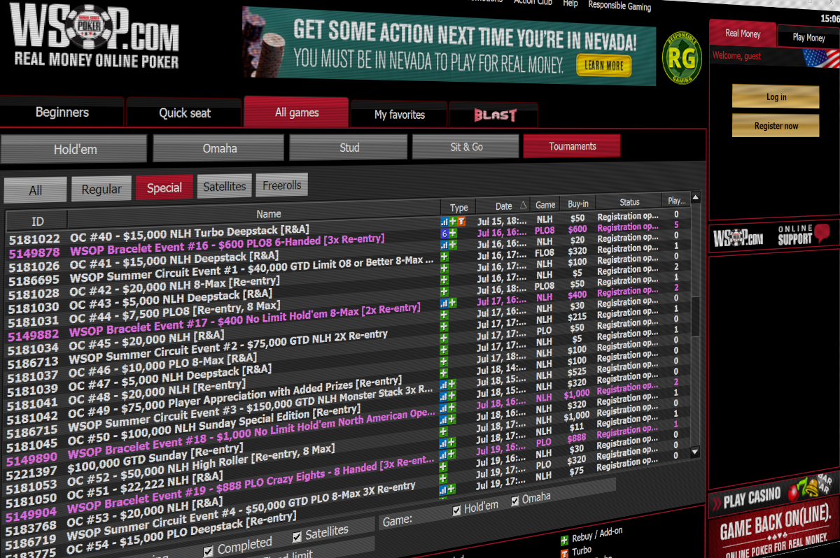 Summer Circuit Online Adds Third Series to WSOP.com July