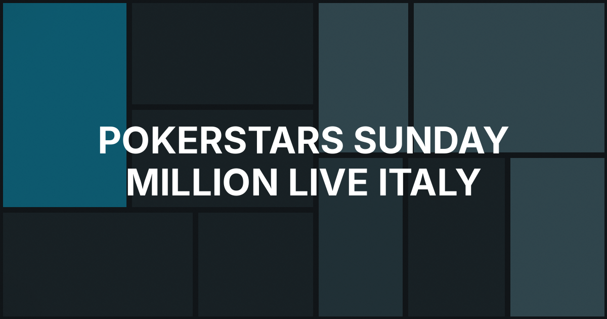 PokerStars Revives Sunday Million Live in Italy