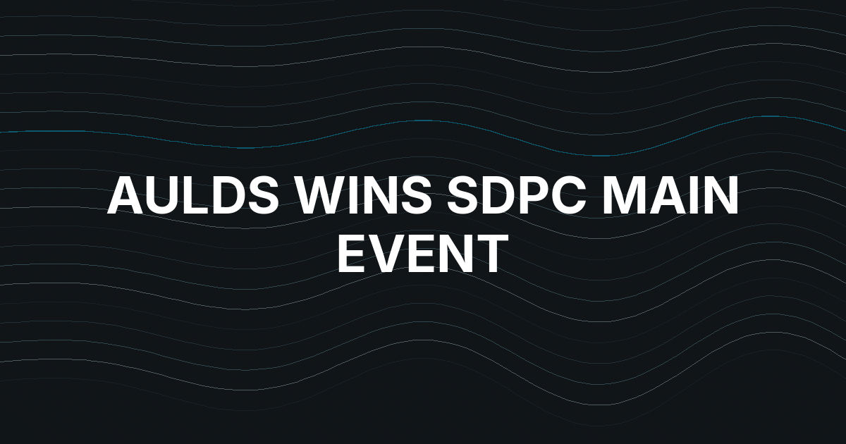 Scott Aulds Wins San Diego Poker Classic Main Event