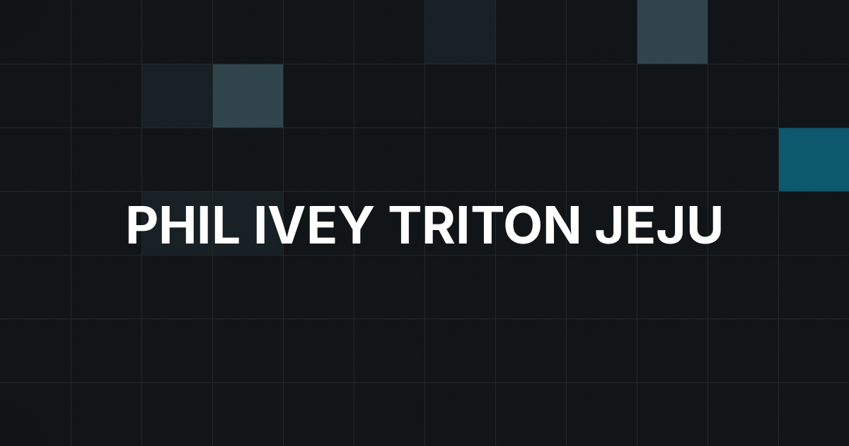 Phil Ivey Falls Ninth in Triton Jeju Mystery Bounty