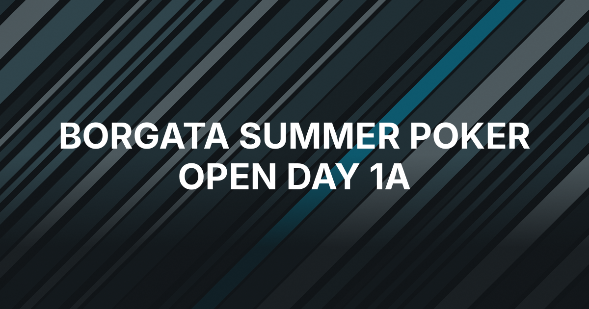 Lewis Esposito Leads Borgata Summer Poker Open After Day 1a