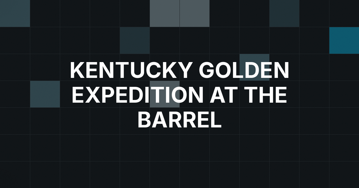 RunGood Sets Kentucky Golden Expedition at the Barrel Social Club