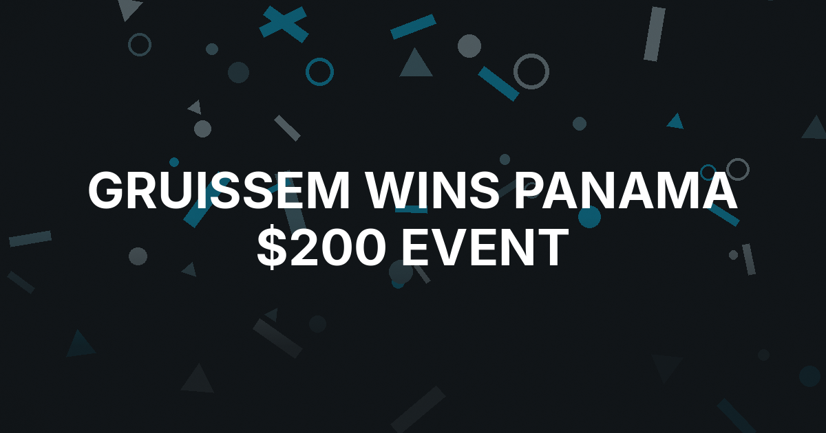 Philipp Gruissem Wins $200 WPT Global Festival Panama Event