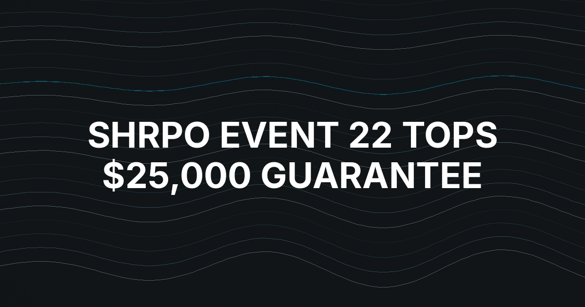 SHRPO Event 22 Drew 278 Entries and Topped Its $25,000 Guarantee