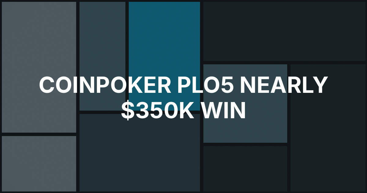 Mits3o4 Beats Samjazzykins for Nearly $350,000 on CoinPoker