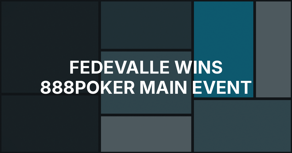 Fedevalle Storms Back to Win 888poker Mystery Bounty Main Event