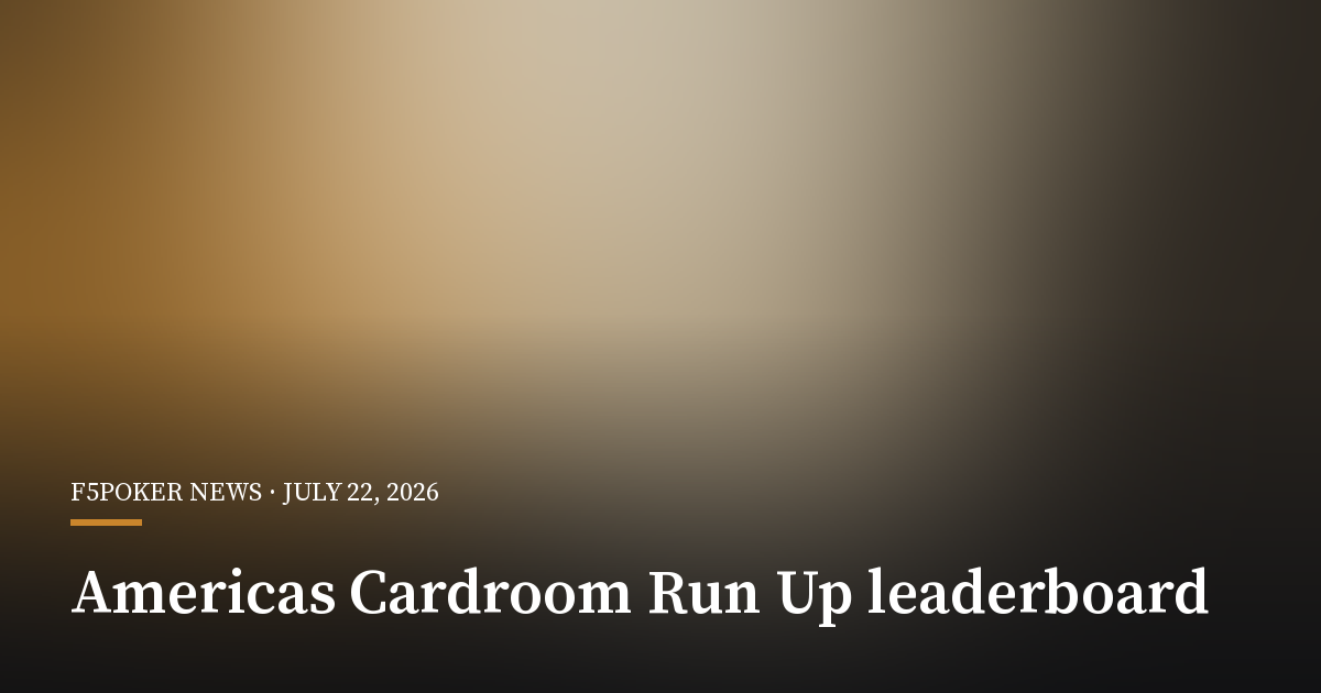 KROXCE and CYRAXJR Lead ACR Poker’s Run Up Leaderboard Race