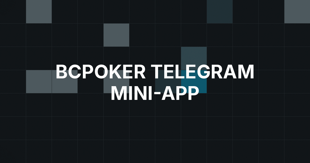 BCPoker Launches Telegram Mini-App for Real-Money Poker