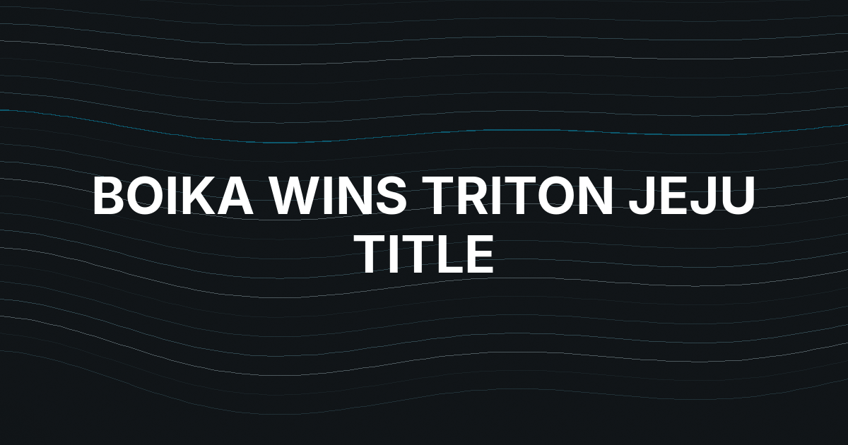 Aliaksei Boika Wins Maiden Triton Title in Jeju After Final-Hand Misread