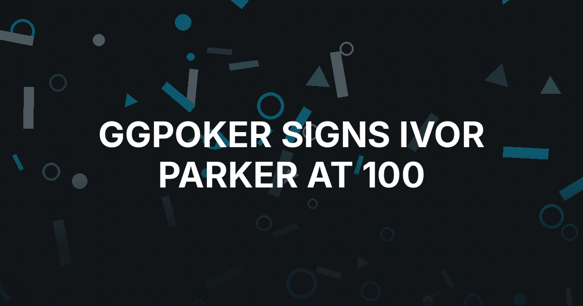 Ivor Parker Becomes GGPoker’s Full-Time Ambassador at 100