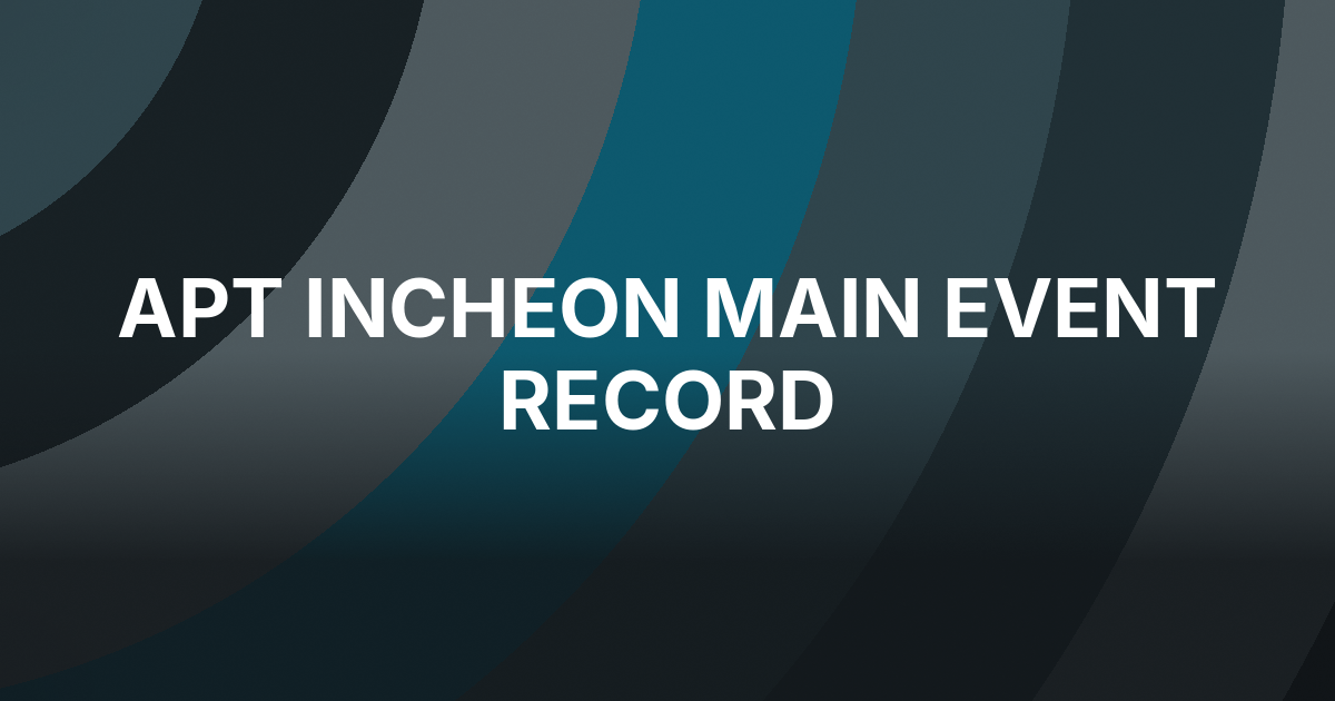 Stephen Pang Wins Record APT Incheon Main Event