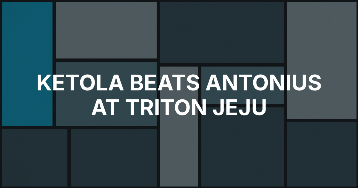 Ketola Beats Antonius in $20 Million Jeju Match