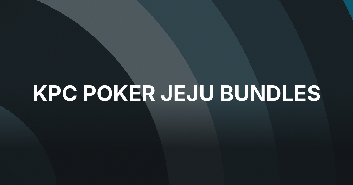 KPC Poker Rolls Out Limited Jeju Bundles for October Festival