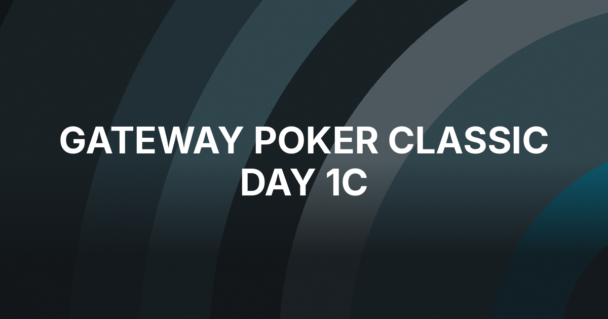 Phil Boyd Leads Gateway Poker Classic as Day 1c Opens