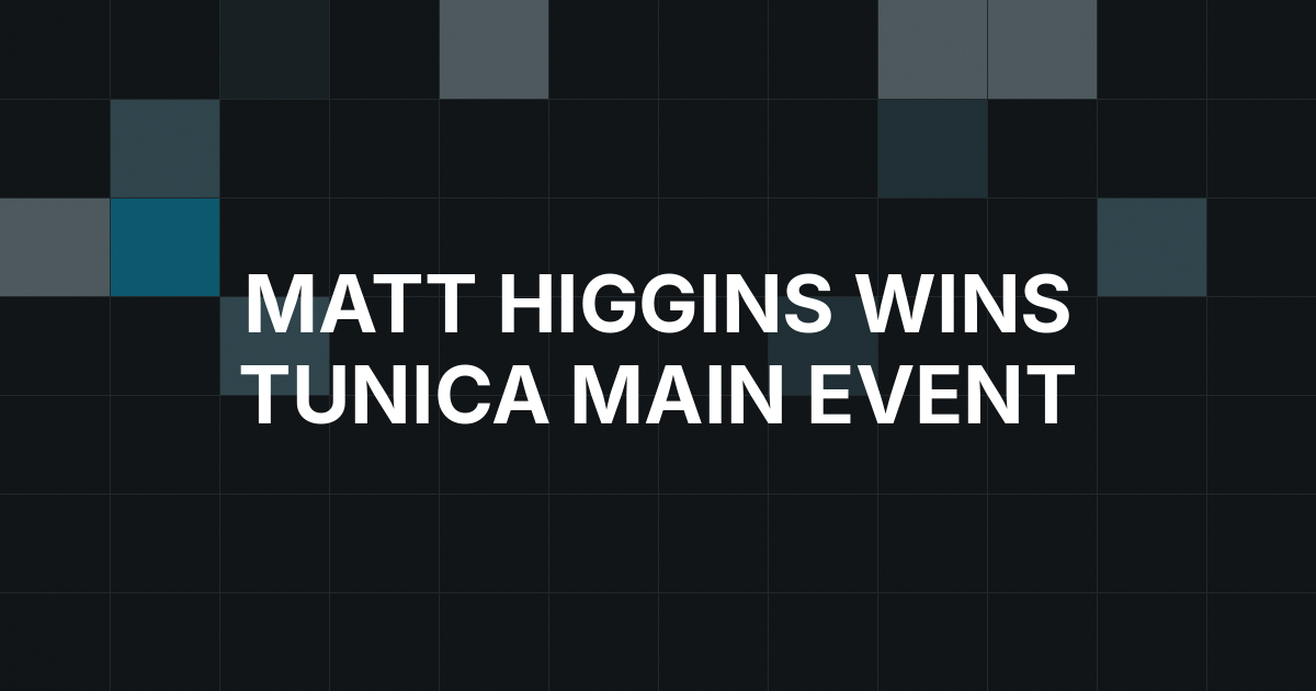 Matt Higgins Takes Tunica Main Event for 10th WSOP Circuit Ring