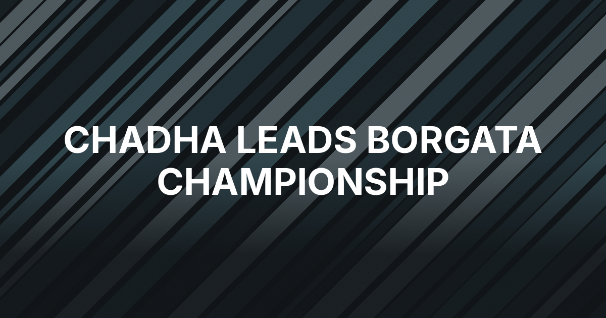 Carlos Chadha Bags Massive Lead in Borgata Championship