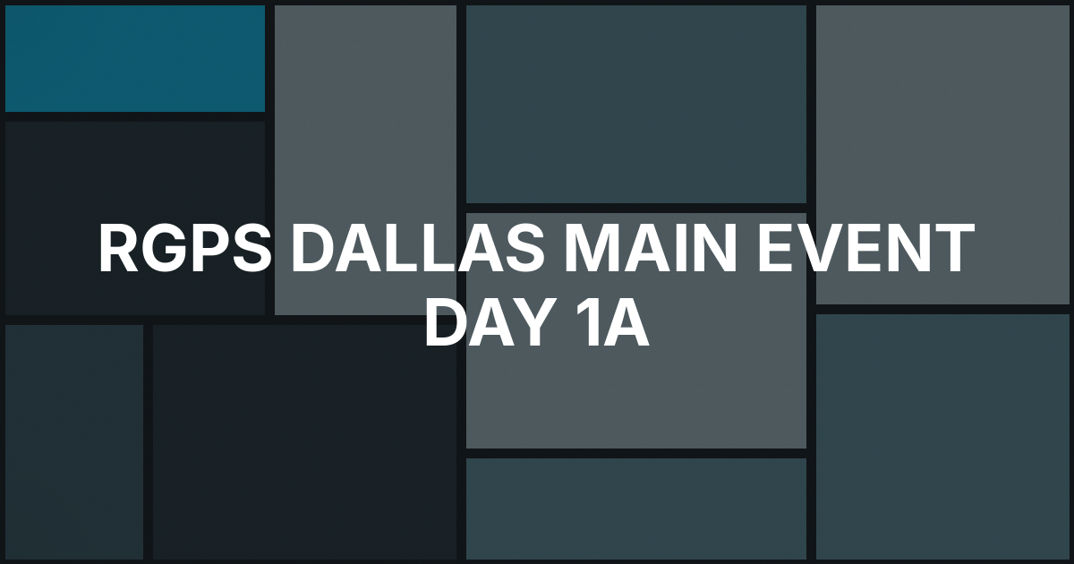 Mauricio Miranda Leads RGPS Dallas Main Event After Day 1a