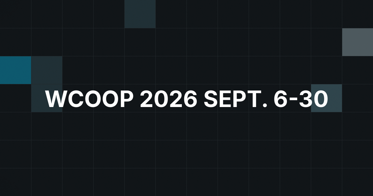 WCOOP 2026 Set for Sept. 6-30