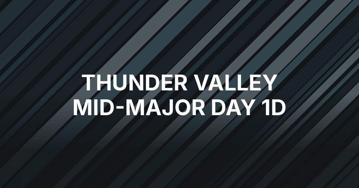 Thunder Valley Mid-Major Championship Starts Day 1d With 59 Seated