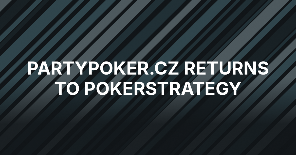 partypoker.cz Returns to PokerStrategy Partner Lineup
